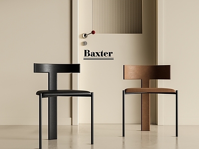 现代中古餐椅 皮餐椅 金属餐椅 Baxter 书椅