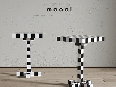 现代意式边几 MOOOI 棋盘格角几 方形角几 棋盘格边几