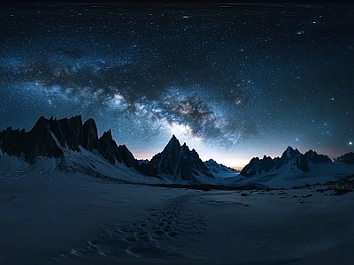 现代户外HDR 夜景星空极光全景