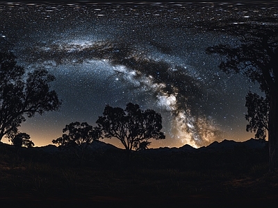 现代其它HDR 夜景星空极光全景