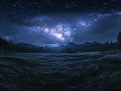 现代户外HDR 夜景星空极光全景