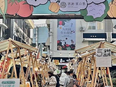 现代街道外景 市集