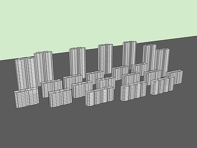 现代小区建筑 小区建筑白模 高层建筑白模 建筑背景
