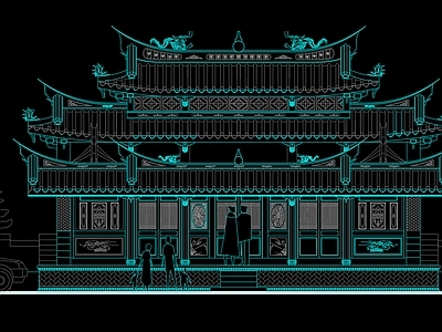中式古建 闽南古建筑 闽南宗祠 祠堂 古建测绘 施工图 古建