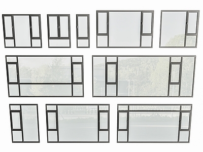 现代窗户组合 窗户玻璃窗 落地窗阳台窗 飘窗卧室窗 平开窗门窗 不锈钢推拉窗