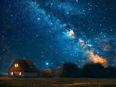 现代天空外景 星空 夜晚天空 宇宙