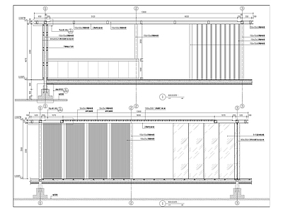 现代廊架 玻璃廊架 钢结构廊架 施工图