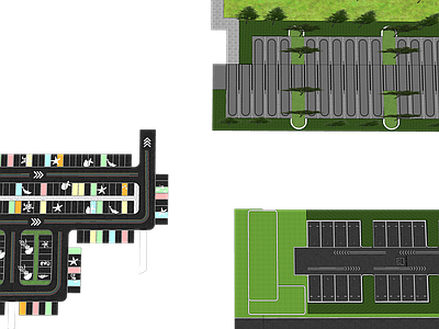 其他交通工具 现代示范区停车场 户外趣味停车场