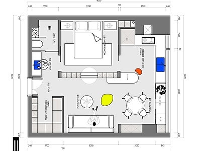 现代极简公寓 66平公寓平面图 施工图