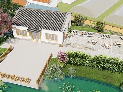 新中式乡村庭院 乡村庭院 农家小院 农家乐
