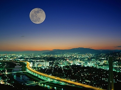 现代城市外景 夜晚城市