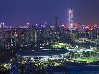 现代城市外景 夜晚城市