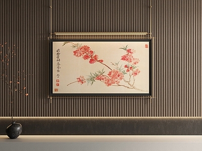 新中式中古挂画 山水画 油画 挂画组合