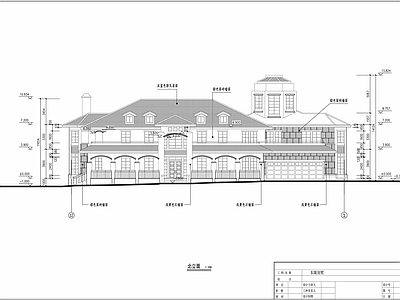 美式别墅建筑 东隆别墅 二层别墅 施工图