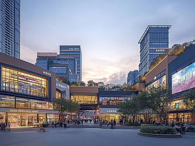 现代街道外景 城市白天街道外景