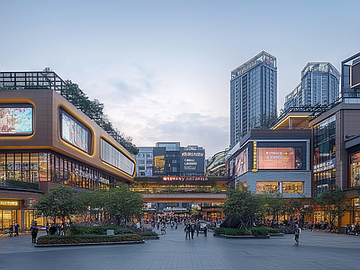 现代街道外景 城市白天街道外景
