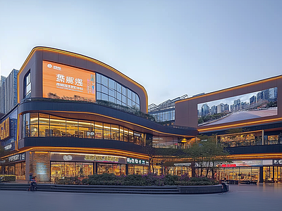现代街道外景 城市白天街道外景