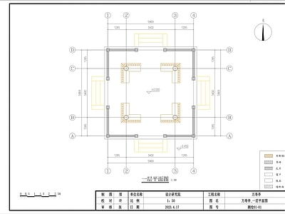 中式古建 仿古建筑 万寿亭 施工图 古建