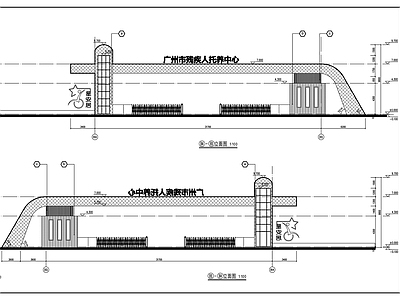 现代门卫室建筑 大门建筑图 施工图