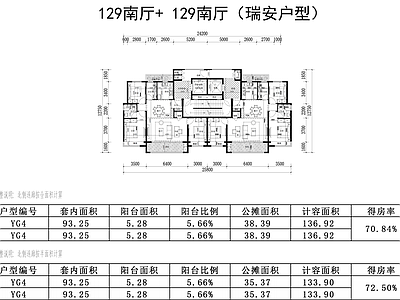 现代住宅楼建筑 140＋130㎡ 施工图