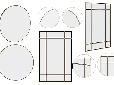 现代摆件组合 现代简约镜子 装饰镜子 换衣镜子