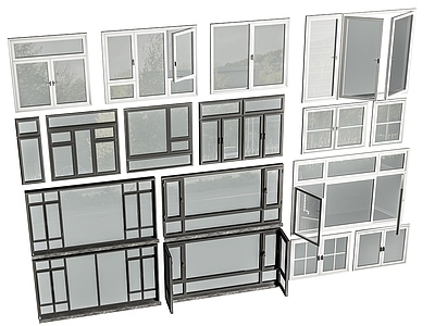 现代窗户组合 窗户玻璃窗 落地窗阳台窗 飘窗卧室窗 平开窗门窗 不锈钢推拉窗