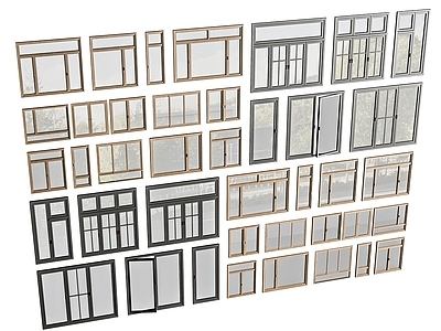 现代窗户组合 窗户玻璃窗 落地窗阳台窗 飘窗卧室窗 平开窗门窗 不锈钢推拉窗