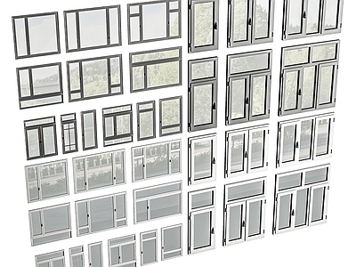 现代窗户组合 窗户玻璃窗 落地窗阳台窗 飘窗卧室窗 平开窗门窗 不锈钢推拉窗