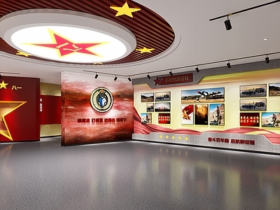 现代其他商业空间 红色展厅部队展厅