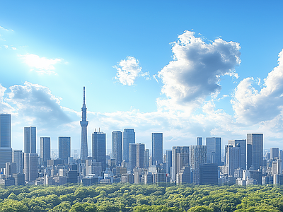 现代城市外景 城市白天外景