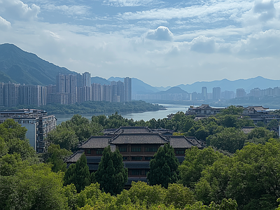 现代城市外景 城市白天外景