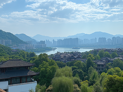 现代城市外景 城市白天外景