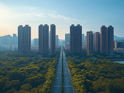 现代城市外景 城市白天外景