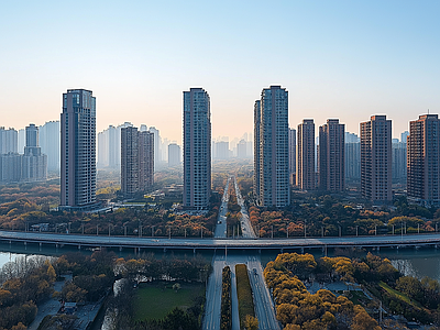 现代城市外景 城市白天外景