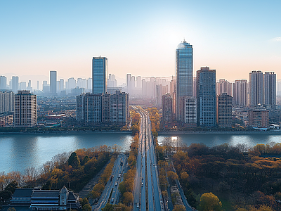 现代城市外景 城市白天外景