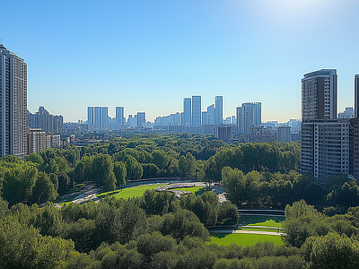 现代城市外景 城市白天外景