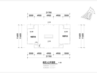 现代住宅楼建筑 小区住宅大门图纸 平立剖全套图纸 施工图