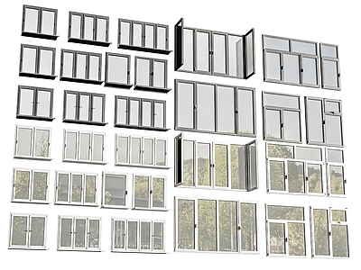 现代窗户组合 窗户玻璃窗 落地窗阳台窗 飘窗卧室窗 平开窗门窗 不锈钢推拉窗
