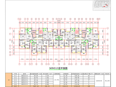 现代住宅楼建筑 95＋85㎡ 小高层双拼户型 施工图