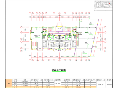 现代住宅楼建筑 95＋85㎡ 小高层产品 施工图