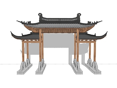 现代新中式牌坊牌楼 牌楼 牌坊 大门 入口大门 寨门