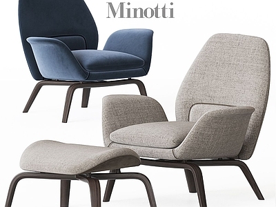 现代极简休闲椅 minotti 沙发椅 布椅 客厅沙发椅 酒店沙发椅