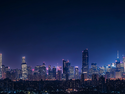 现代城市外景 城市傍晚夜景 夜晚城市