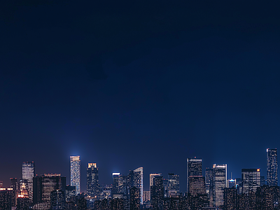 现代城市外景 城市傍晚夜景