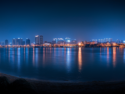 现代城市外景 城市傍晚夜景