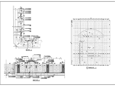 景观节点 围墙详图 施工图