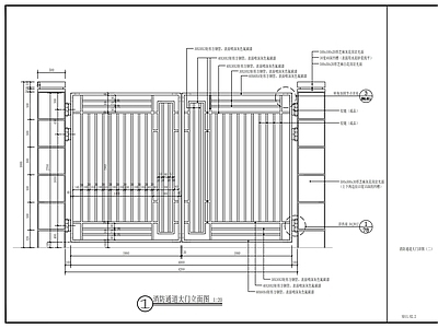景观节点 消防车通道入口门 施工图