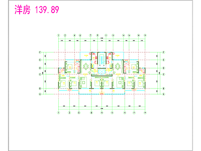现代住宅楼建筑 140＋120㎡ 洋房户型 施工图