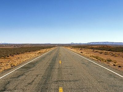 现代风景 公路 远山 戈壁