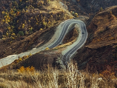 现代风景 山 矿山 石头山